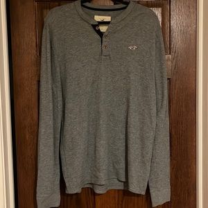 Hollister Grey Long Sleeve Henley